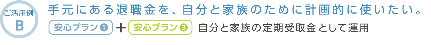 【ご活用例B】手元にある退職金を、自分と家族のために計画的に使いたい。