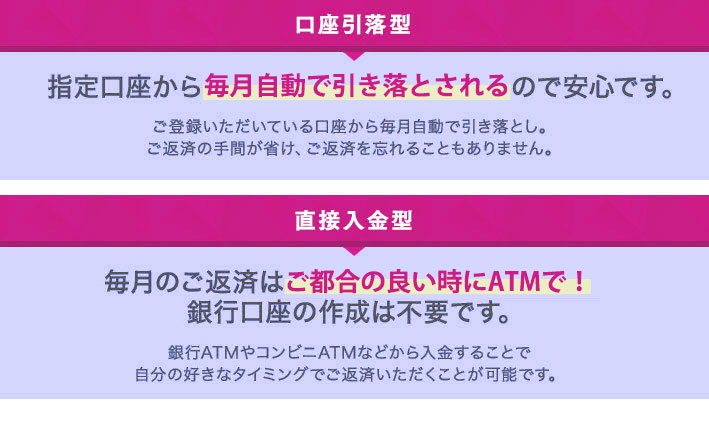 口座引落型!直接入金型