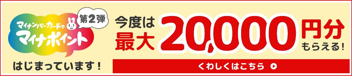 マイナンバーでマイナポイント第2弾はじまっています！今度は最大20000円分もらえる