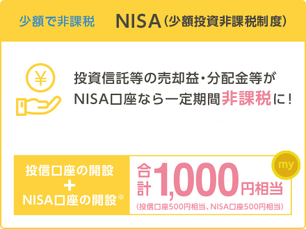 少額で非課税【NISA（少額投資非課税制度）】