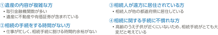 遺産整理業務をおすすめしたいお客さま