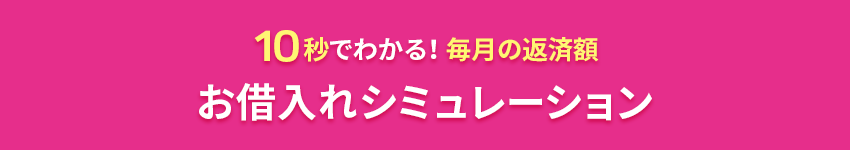 10秒でわかる！毎月の返済額 お借入れシミュレーション