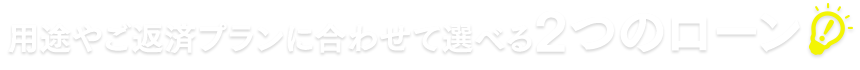用途やご返済プランに合わせて選べる2つのローン